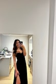 I have never liked a dress more in my life; it fits like a glove. It is quite long, but with small heels, it wasn't touching the ground. I got so many compliments. The fabric is so soft, and the dress hugs in all the right places. If you are still debating it, you have to get it!! - Stephanie S.