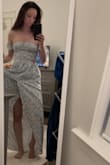 Oh, the beauty and texture of this dress feels and looks like a million dollars! So romantic with a cute slit that definitely covers when you walk around. The fit is perfect. A little long by maybe an inch but with me being on the petite size means I get to wear cute wedges to add to this outfit! Highly recommend!! - Randa Z.