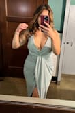 Love love this dress. It fit perfectly and hid my midsection area, as I hoped. It is very breathable (wore for a summer wedding) and I got many compliments. My only complaint is, when I sat for the ceremony and stood up, there was a bit of an embarrassing sweat line on my behind. So if you sweat more than normal, I'd suggest a darker color. I plan on purchasing another for a wedding this year. Definitely recommend, but beware of the one downfall I had haha - Melisa G.