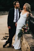 My fiancé, now husband and I had a small private ceremony in a local park and this dress was perfect. I had it altered for length and the straps secured instead of sliders and it looked way more expensive than it was. I'm glad I only spent $99 because tromping around in the grass left this dress (or any) pretty damaged. It was elegant and well draped and when I tell people it was less than $100 they are blown away. Highly recommend this dress. Zipper hangs at waist seam but not a problem with an assist zip up. - Betsy M.