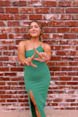 This dress is super comfy material! It fits so well and made me feel so pretty! The only thing is that I am short so even with heels, it kinda drug the ground just a little bit. But, it doesn't stain (I spilled spaghetti on it and used a tide stick and it came right off). If you're wanting a soft dress that looks formal, definitely get this one! - Hayden T.