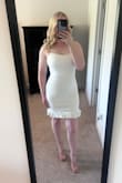 I highly recommend this dress!! It is bright white, well-lined, and cut beautifully!! Plus, it's very comfortable!! - Caitlin M.