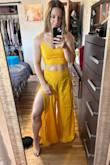 I absolutely LOVE this outfit!!! It's so flattering and comfortable. I cannot wait to wear it to my event!! 10/10 recommend (Obviously need to get the wrinkles out first, but I couldn't wait to try it on right out of the package!) - Jenna G.
