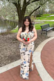 I was concerned that the style wouldn't look good on me because I am larger, but I loved it in the end. I got the black [tulle] removed from the sleeves because it made my shoulders look larger than they were, but once removed, the dress was a perfect fit!! - Nicole S.