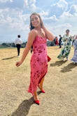 This dress was absolutely perfect for the Costa Rican wedding we attended! Super light and flowy, bright and colorful. I love the way it fits my small chest and athletic build - very complimentary to me! I got lots of compliments! I was worried about the straps of the dress, but after 8 hours of dancing, I'd say it's pretty sturdy! Need another excuse to wear this dress!! - Kaitlyn J.