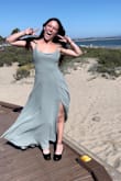 Fits true to size.  No alterations were needed with the exception of the length.  We brought it up about 1.5-2 inches.   Comfortable and flattering.  My daughter loved it! - Wendy W.