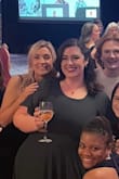 I'm 5'9", 240lbs, 38J, size 16/XL. I needed a dress for a work gala and it was not easy finding something that wasn't giving mother of the bride. I'm in my 30's and didn't want to dress like an old maid which is what plus size formal wear typically feels like. This dress for beautifully! I maybe could've had the bottom part taken in, but it looked fine. The top fit and I actually didn't have to wear a bra. I danced and dance but the girls stayed in place. Very happy with this purchase. - Adrienne W.