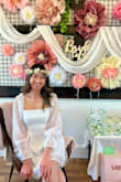 I wore this dress for my shower and felt so pretty and elegant in it. Also got many compliments!! Since I am 5'6, the dress did feel a lil shorter than I wanted, but it could be because I wore heels so I looked a lot taller. Other than that, it was perfect. Would recommend!! - Joyee S.