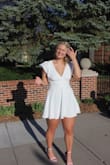 I was really delighted with the dress. I was in a bit of time crunch and needed something fast of better quality. This did it for me! I would say to steam it before your event, since its more linen based. Perfect in length for my height, as dresses tend to run short. - Sarah M.