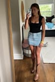 I absolutely adore this bodysuit. It is so cute and fits amazing. The material is soft and so comfy. I got an xs and it fit great! This was so cute with a jean skirt and I am still obsessed!! - Mary B.