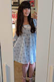 I was worried about this dress's proportions. Oftentimes, some babydoll dresses will make my shoulders look a little big or the tiny bust isn't big enough to fit my chest, but everything fits just right. I appreciate the sleeve straps being stretchy so I could adjust the bust to where it needed to be, and the medium fit me just right. This neutral shade of baby blue looks perfect on my olive skin, and I would have never guessed that this blue looks great on me. The fabric is amazingly breathable, along with the lining. I can't wait to wear this for a date in the summer. Perfect with a minimal white headband and white heels. - Madison G.