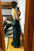 I put this dress on and instantly fell in love. For the price, I was shocked at the quality. It is so flattering for my body shape (pear) which is hard to find. I have a smaller chest compared to my hips, but since it is a tie-back, getting a large wasn't a problem because I could pull the top tight! Overall, I cannot wait to wear this to the wedding this summer! - Stephanie L.