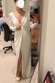 I purchased this for my engagement photo shoot at the SF City Hall and it's perfect! It's a bit long but I'll be wearing 4 inch heels which make the length tolerable. Great quality and thickness of material. The chest is a bit too low (seen in 1st photo) so I'll be stitching that area (similar look to 2nd photo). Otherwise, a great dress and my fiancé loves it! - Tracey T.