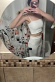 Super cute set! The pants are so comfortable and very flowy! The top is also comfortable and can be used for a lot of different things. I highly recommend! Also, looks good with heels. - Abby F.