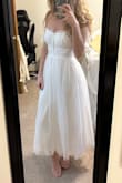 Loved this dress for my bridal shower! The only thing is that the straps were a little tight/uncomfortable to wear around my shoulders or off the shoulder. But got so many compliments! - Kelsey R.