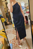 It looks like a toga when straps are worn both to one side and kind of silly (but better) when straps worn to either side like the model. It's nice that they're adjustable but doesn't fix the issue that the dress isn't that flattering by itself. You may need to accessorize with some kind of shawl and be pinned at the waist. - Heather M.