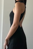 I'm glad I got this dress! The silhouette is stunning, and flattering for my petite figure. The fabric drapes elegantly, and most importantly, this dress is COMFORTABLE. I would like to share that I'm 5'2" and wearing mid-heel sandals in the photos. (I got the dress hemmed at the bottom.) Also, I recommend getting a fashion tape for extra comfort. - Min K.