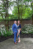 I got so many compliments on this dress. Wore it to an outdoor May wedding. The slit was the perfect height. The fabric bunches a bit at the abdomen so it was still flattering after dinner haha. Wore it with rose gold shoes. Danced all night. Beautiful beautiful dress. - Amanda S.