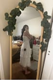 This dress is very flattering. It is a tiny bit see through, but with nude undergarments, you can not tell. I am wearing this for my bridal shower! - Rebecca H.