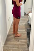 I think this is a really good purchase; the color is super unique and flattering on tanned skin. Also, the cut and design are unique but still classy and timeless. My only problem is that it rides up a little and is pretty short to begin with. I wouldn't get a bigger size because then it would not fit the chest right, so just keep that in mind and perhaps pair it with a short heel. Overall, I'm pretty happy with it and I am planning to wear it to a wedding. - Adi S.