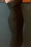 It was super cute, but if you have thicker thighs, be prepared to continuously pull the dress down. I got an XS so it would feel tight up top and I didn't have to readjust it at all up top. - Fran M.