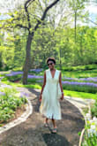 When I got the dress, it was a little loose around the chest area but I got it altered. It truly is so elegant and the shape is very flattering. I wore it to a local garden and got so many compliments! - Ami A.