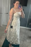 This dress is amazing. Stretchy in all the right spots but still looks great on all figures! Love the sequins added throughout as well. - Lauren T.