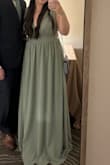 I thought the color looked great, even though I was a little scared. It would wash me out. I got a couple of compliments on it too which helped lol. The shoulder straps were a little too wide and slightly loose but weren't falling down or anything. The dress was also pretty long and got stepped on by myself and others often. My biggest complaint though was the chest area. The "cup" section of the chest fit fine, but there was a strange amount of gapping where the deep v meets the "belt" part. I was CONSTANTLY adjusting the dress, pulling it down and putting my hair in front of my chest. Thankfully, I have long hair and was able to pull it off, but if it were any shorter, I would've been screwed. Honestly, a small stitch at the bottom of the deep v probably would've done the trick, but I didn't have the time. - Kaylinn V.