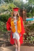 I got this dress for my high school graduation and it couldn't have worked any better. I got a size S. It was a bit loose in the waist, but worked for me because of my bigger bust. It looked beautiful with my cap and gown, and it was perfectly modest. I got so many compliments on it too from people I didn't even know! - Lillian B.