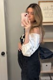 I'm 5'10 175lbs, ordered a large, and wore these all throughout my pregnancy. I usually wear size 29/30 in pants and opt for M/L in other clothes and ordered a Large and it did have a slight oversized feel to it. If I were not pregnant, I would probably have returned for a medium. Super cute! - Jessica L.