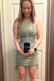 I'm obsessed with this dress!! It's super cute, and the fit is perfect. It's stretchy/not too much compression. Huge bonus - this dress is SOOO comfortable and soft. - Katie W.