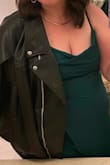 I was a little worried this wouldn't look nice on my post-baby body, but with some shapewear, it worked perfectly. The straps are adjustable so I even was able to go without a bra (though I was sporting a lot of cleavage, fair warning to those with big girls). I received two random stranger compliments! 

I wore the dress to a cocktail birthday party and it worked great, but will probably go with something that has more coverage for a wedding/family event. - Katie O.