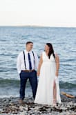 This dress could not have been more perfect for our wedding day! The dress fit perfectly right out of the bag. The only alterations I had done were a small hem to have it hit the ground and not drag, and my shoulders taken in because I have a small chest. For the price, this dress couldn't be any better!!!! - Cierra L.