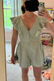 This will be great for baby/bridal shower or a night out. I like that you can choose how many buttons to do and it can even be worn off the shoulder if you're petite. - Valerie G.