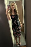 I bought this dress for my cousin's wedding and was a little disappointed because of the embroidery in the top corner that wasn't pictured online. I LOVE the bottom of the dress but not really a fan of the top because of that added detail, the bottom embroidery doesn't transition well into the top either in my opinion. Overall the dress is still cute, I just like the one pictured online better than what I received. - Danielle M.