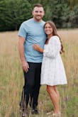 I love love love this dress! I originally ordered a medium then ordered a small and the small fit perfect! It was perfect for my engagement photos and nice and lightweight. I did wear shorts underneath just to feel more comfortable. I can't wait to wear it again! - April D.