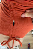 So really, truly - this swimsuit is amazing. SO flattering. SO comfortable. BUT! My literal only complaint is that mine came with a hole in the side, along the ruching. I'm so disappointed because everything about this suit was perfect otherwise. I'm also confused because the suit feels so well made - but to receive a brand new item that is already damaged is a disappointment. Included a photo for reference. Was hoping for better quality.....? - Delaney W.