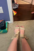 I love love love the look of the shoes!! I exchanged my size 8.5 for a 9 and they fit much better, I typically wear an 8.5 or an 8 in while sizes. They were super easy to tie and I already found a couple ways I like to tie them! They were also very sturdy considering they are tie ups. The only problem I found with them is that they were very uncomfortable. There is a lot of pressure on my toes at the front and it could be due to the height of the heel but I will definitely be wearing them for shorter formal events!! - Alyse B.