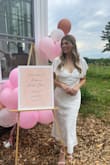 I bought this dress a week before my bridal shower and it came just in time! I had a hard time finding a dress I loved and found this one last minute! It was beautiful and I got lots of compliments. I could see how the top would fit weird for some people. There are seams on each side of the boob area so you have to make yourself fit. I wore one of those sticky bras and was able to adjust accordingly. Material wrinkles a bit easily. - Madison H.