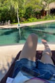These have been my go to and all over the world with me! I love them for vacation or hanging around the house. I prefer to wear them a little bigger. They fit great, are comfortable, & just worth the price. Highly recommend! Ps- since last year I've worked out more and my quads got bigger so I'd probably size up if you want the baggier look! - Liz B.