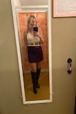 I love this skirt! Such a cute 70s chic aesthetic. You can dress it up or down. It's on the short side - definitely a mini skirt - but I've found it to be very comfortable and flattering. The belt makes the skirt somewhat adjustable if you need it tighter or want to move it around to where your natural waist is, but these is a zipper on the side that makes it form fitting as well. I really like this skirt. I have the matching top as well, but find myself wearing the skirt far more. Definitely recommend if you're looking for a cute, funky mini skirt! - Amy L.