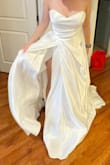 Gosh this dress is beautiful. I didn't really want strapless or a slit but was so tempted to go with this one for my big day because it's just that pretty. Sizing up was the way to go - 10 fit me well (when an 8 is a perfect fit in the other Lulus wedding dress I kept!). Don't think you can go wrong with this one. - Christine F.