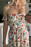This dress is IT.  I got an XS because the material in the bust says it is very stretchy and comfortable. It did not disappoint. No problems taking a nice, deep breath! It also doesn't show how flat my chest is, which I truly appreciate. A lot of dresses do that on me, sadly. It's difficult for flat chested women like me to fit into most dress measurements well because my 34" bust is always struggling to allow me to breathe. I usually end up having to size up from an XS to a Small (in Lulu's) but then the rest of the dress is too big on me. I am a very tiny pancake A cup size. The rest of this dress however, fits SO NICELY and is so flowy! I feel like a Princess. It really does feel like you're wearing AIR, lol. I am already in love with this for the hot, humid summers here in Miami. For reference, my measurements, height and weight are all accurate. I have a straight, slender-athletic build. - Erin K.