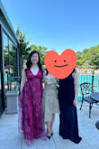 Overall this dress was really flattering and made me feel pretty wearing it. But for a person with no bust, I did feel self-conscious about the deep V and kept pulling up the top even with my straps adjusted. With heels, the dress did not need to be hemmed. I got so many compliments for my dress and the color! - Katie Y.