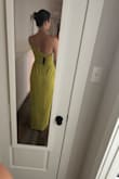This dress is AMAZING. It's so comfortable and flattering. Truly, I think I could have sized down, and it also would have been great. I also loved the color. Ultimately, I had 3 great options to choose from for an upcoming wedding and went with another, but this was such a close second. - Laura G.