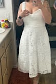 I really loved this dress when on, but unfortunately, the zipper was a bit hard to deal with. The straps were also a bit long so they would have to be altered. It may be due to it being lace and being heavy, so ultimately I decided to return. The pockets were amazing though! - Vivian M.