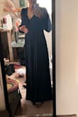 I needed a dress to wear to a wedding and this one was perfect. I was 7 months postpartum, still holding onto some baby weight and I wanted a dress that was somewhat conservative while also being flattering. The long sleeves and wrap style were exactly what I was looking for. I loved the detailing of the buttons on the cuffs. The only issue you may find is the length. I'm 5'8" and the dress dragged on the ground without heels. With platform heels it was perfect length, just grazing the ground. I knew I'd be putting on sandals as soon as the ceremony was over so I hemmed the dress so it hit mid calf (photo shows dress pre-hemming). Hemming it was intermediate level sewing (lots of fabric and two layers of fabric to sew), so if you have some skills and a sewing machine you should be able to do it, if not you'd need to bring it to a seamstress. They should definitely make this dress in a mid-style length! - Lilly K.