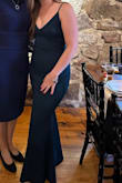 I originally bought this for my friend's gala, then wore it later in the year for a wedding. Other than it being a bit low cut for my taste, it has stretchy material making it easy to move in. I did have to get it hemmed since I'm shorter but it was an easy fix. Love this dress! - Kaitlyn W.