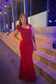 I love the shape and color of this dress. It was snug on me, but it has stretch. It was the right length for me with heels. Comfortable and I felt great wearing it. - Rachel G.