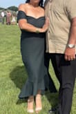 This dress looked and felt amazing. I completely love it, even the length was perfect. The only thing I have to say is that since it doesn't have a zipper, I made the mistake of doing my hair before sliding into the dress. I ended up having my daughter help me into it and it all worked out. - Alma P.